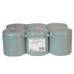 Toalla de papel en rollo Faneco Economic 6 unidades. 1 capa 125 m papel reciclado verde