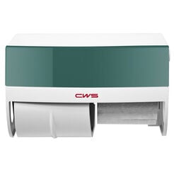 Dispensador de papel higiénico 2 rollos CWS Hygiene, plástico ABS blanco y verde