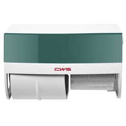 Pojemnik na papier toaletowy 2 rolki CWS boco plastik biało - zielony