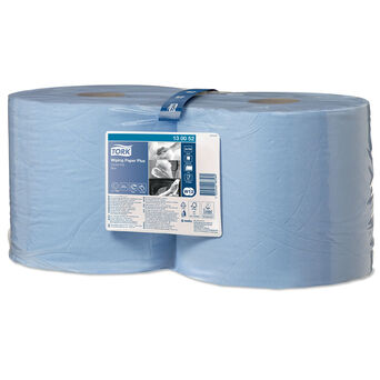 Paños de papel en rollo pequeño para suciedad moderada Tork 2 unidades 2 capas 255 m celulosa azul + papel reciclado