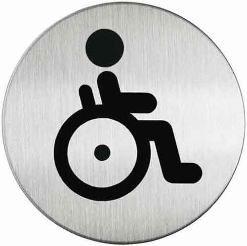 Oznaczenie toalety dla niepełnosprawnych metalowe okrągłe