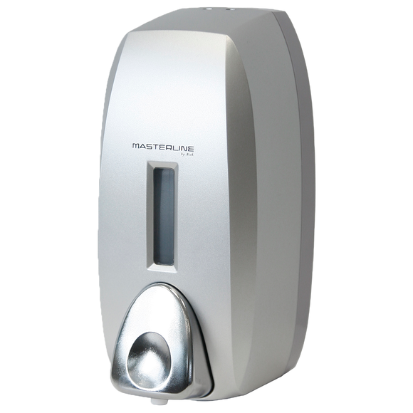 Podajnik mydła w piance należący do linii srebrnych akcesoriów łazienkowych Bisk MASTERLINE