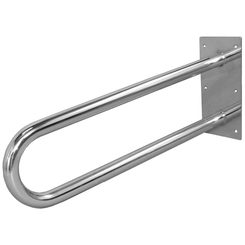 Agarre para discapacitados para lavabo fijo en baldosa de 32 cm de diámetro y 50 cm de largo, acero brillante Faneco