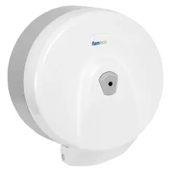 Dispensador de papel higiénico de dosificación central Faneco POP M, plástico ABS blanco