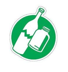 Aufkleber für den Mülleimer zur Mülltrennung Glas Splast