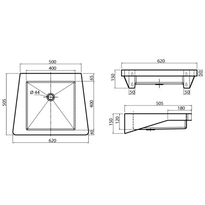 Umywalka ze stali nierdzewnej dla niepełnosprawnych - wymiary