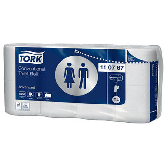 Papel higiénico Tork Advanced 8 rollos 2 capas 30 m diámetro 10.3 cm blanco papel reciclado