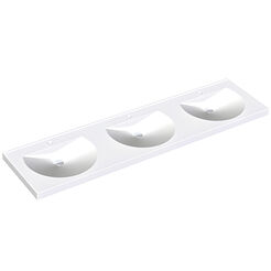 KWC RONDA Miranit serial sink with holes, white