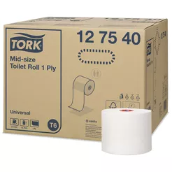 Toaletný papier do dávkovača s automatickou zmenou roliek Tork 27 roliek 1 vrstva 100 m priemer 13,2 cm biela makulatura