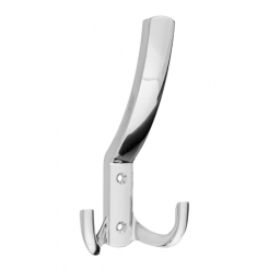 Triple bathroom hook with a glossy finish.