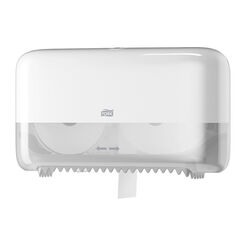 Toilet paper dispenser for two rolls Tork Twin MID-SIZE plastic white