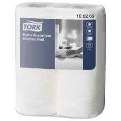 Küchenpapierrolle Tork 2 Stück 2-lagig weiß Zellulose