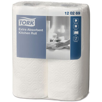 Toalla de cocina en rollo Tork 2 unidades. 2 capas de celulosa blanca
