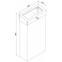 Kosz na śmieci 15 litrów MERIDA STELLA SLIM COMBO stal matowa - rysunek