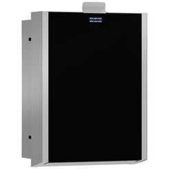 3.7 Litre KWC Exos Waste Bin, Matte Stainless Steel + Black Glass