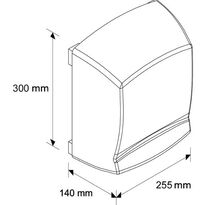 Elektryczna suszarka do rąk OPTIMA STAL MATOWA - wymiary