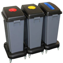 Mülltrennungskorb 3 x 60 Liter Merida Kunststoff grau