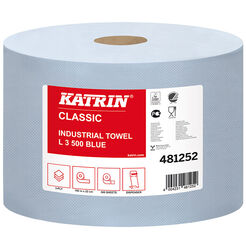 Čistiaca priemyselná textília vo valčeku Katrin Classic Industrial Towel 2 ks 190 m 3 vrstvy celulózy modrá