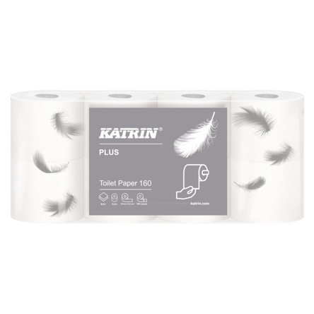 Papier toaletowy Katrin w rolkach Toilet 8 szt. 2 warstwy 18.2 m średnica 11.3 biały celuloza