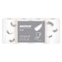 Toilettenpapier Katrin Toilet 8 Rollen 2-lagig 18,2 m Durchmesser 11,3 weiß Zellulose