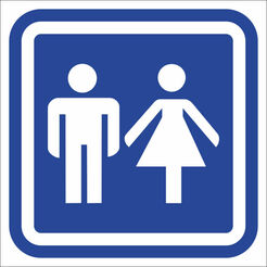 Značení dámsko-pánské toalety bílo-modré