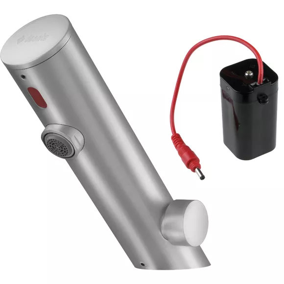 Touchless washbasin faucet with temperature control Deante Sense 3/8 matte stainless steel, 4xAA