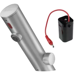 Touchless washbasin faucet with temperature control Deante Sense 3/8 matte stainless steel, 4xAA