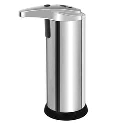 Dispensador automático de jabón líquido y desinfectante de pie Bisk as1 225 ml, acero inoxidable