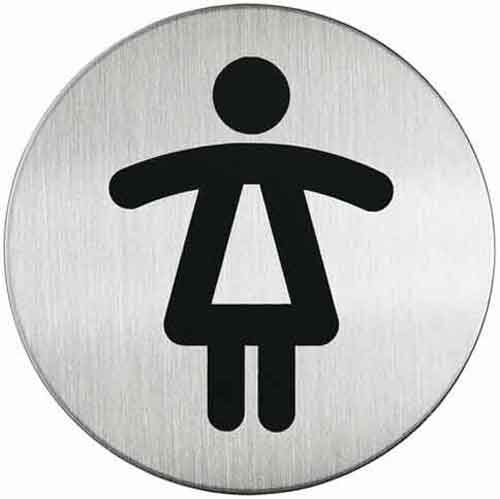 Oznaczenie toalety damskiej metalowe okrągłe Durable