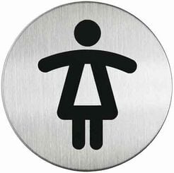 Označení dámského WC kovové kulaté Durable