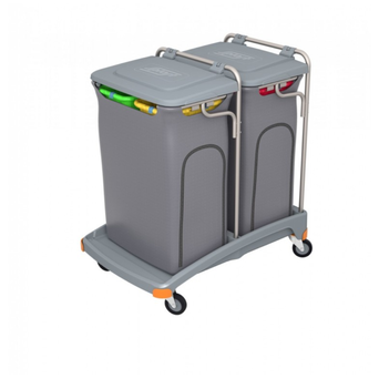 Quadruple waste bin cart 4 x 70 l with protective bags 2 x 140 l and Splast covers