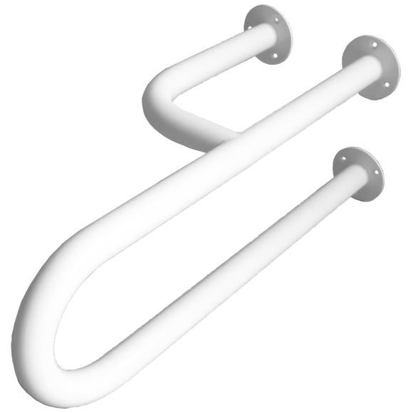 Uchwyt dla niepełnosprawnych umywalkowy 3-podporowy lewy ⌀ 25 80 cm stal biała