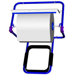 Uchwyt na czyściwo w rolce z miejscem na worek na śmieci Sanitario, stal kolor