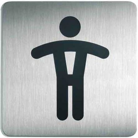 Oznaczenie toalet metalowe kwadratowe - WC MĘSKI