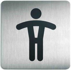 Kennzeichnung der Herrentoilette: quadratisch, aus Metall