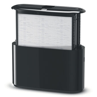 Dispensador de toallas de papel Tork Xpress de múltiples paneles, montado en la encimera, de plástico negro