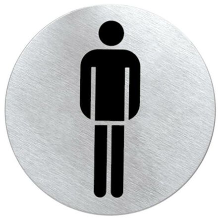 Oznaczenie toalet metalowe okrągłe - TOALETA MĘSKA