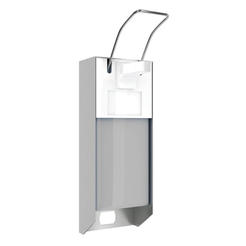 Dispensador de codo para desinfectante líquido Merida de 1 litro en acero mate