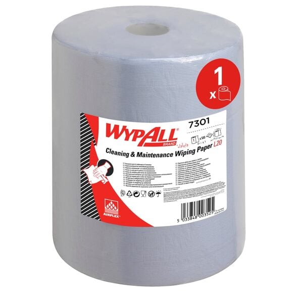 Reinigungstuch in Rolle Kimberly Clark WYPALL L20 EXTRA 2-lagig Altpapier blau