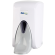 Zestaw: pojemnik na papier. podajnik ręczników i łokciowy dozownik mydła w płynie Faneco POP plastik biały