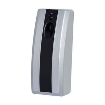 Desodorante de aire automático JM-Metzger de plástico plateado y negro