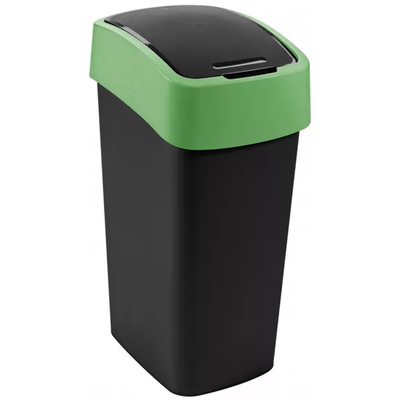 Cubos de basura Curver FLIP BIN 45 litros, negro/verde plástico