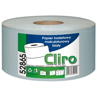 Papel higiénico Grasant Cliro JUMBO 12 rollos 2 capas 135 m diámetro 18 cm blanco 65% papel reciclado