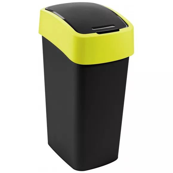 Koš na odpadky Curver FLIP BIN 45 litrov, čierny/žltý plast