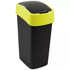 Kosz na śmieci Curver FLIP BIN 45 litrów, czarny/żółty plastik