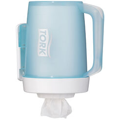 Contenedor de trapos en rollo mini blanco-turquesa