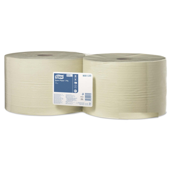 Tork paper cleaning cloth in a large roll, 2 pieces, 1 layer, 1150m, gray waste paper for wiping.