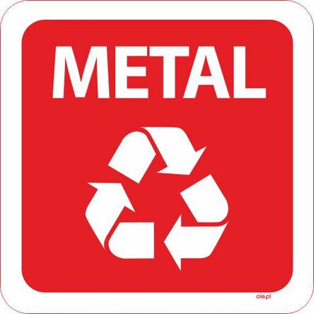 Etikett für den quadratischen Metallmülleimer zur Mülltrennung