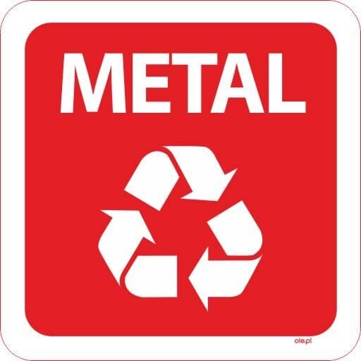 Aufkleber für Mülltrennung Metal quadratisch