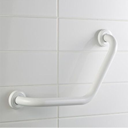Manija angular para bañera de 25 cm de diámetro, 22 x 22 cm, PRO Bisk, acero blanco